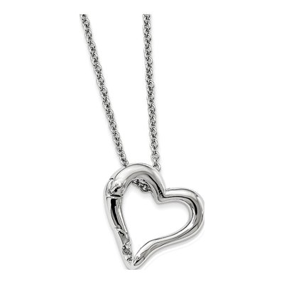 Silver-Tone Heart Face Mask Holder Necklace, 18"