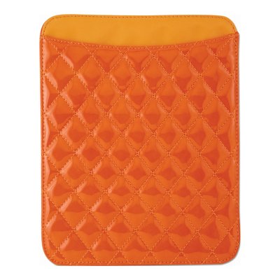 Orange Patent Polyurethane Tablet Holder Case