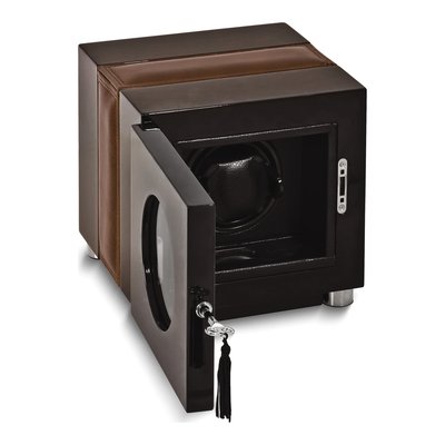 High Gloss Wood & Leather Single Watch Winder – view 2