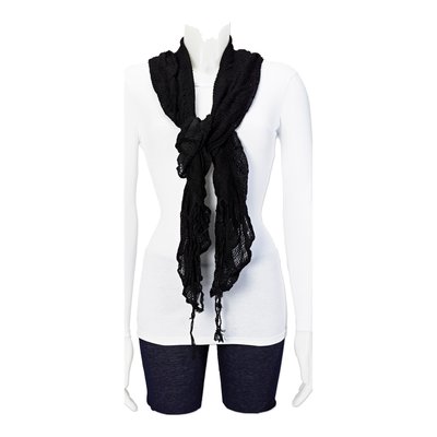 Black Viscose Fashion Scarf