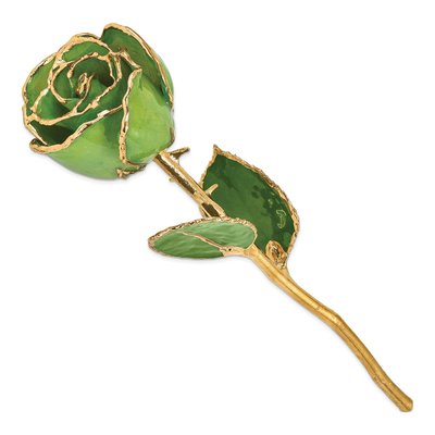 Lacquer-Dipped Real Rose with 24K Gold Trim – view 2