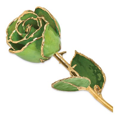 Lacquer-Dipped Real Rose with 24K Gold Trim