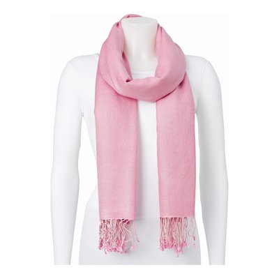 Pink Silk/Wool Blend Pashmina Scarf