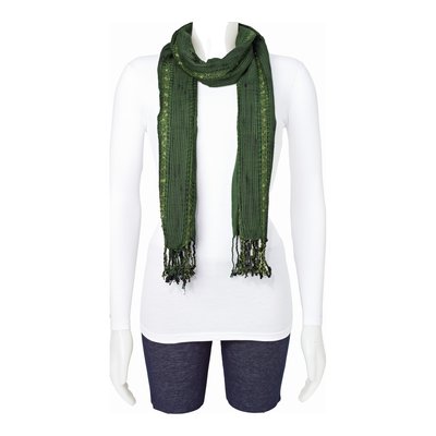 Green & Black Viscose Fashion Scarf