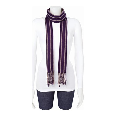 Purple & Gold Stripe Fashion Scarf
