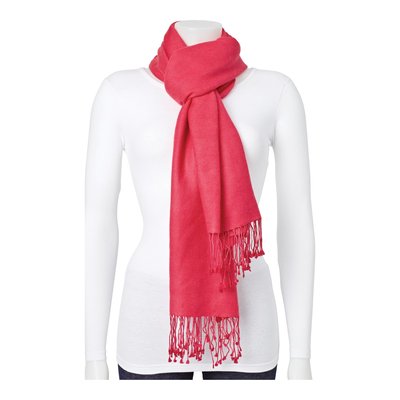 Hot Pink Silk/Wool Pashmina Scarf | Sweet Pea Gifts – view 3