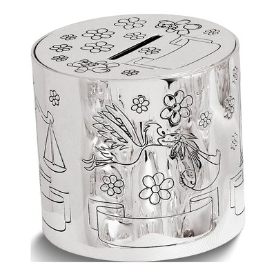 Silver-Plated Baby Birth Record Bank