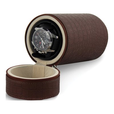 Brown Croco-Texture Travel Watch Winder – view 2