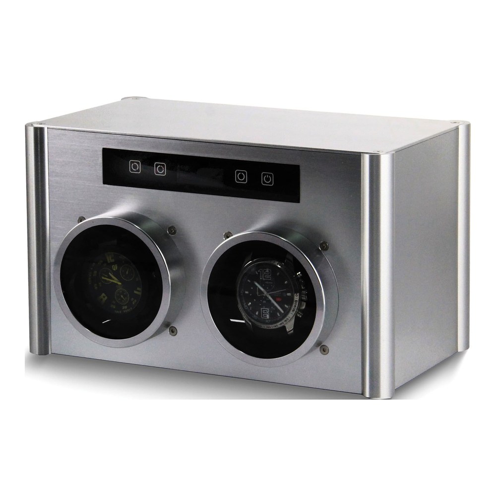 Rotations Silver-Tone Double Watch Winder, AC Powered