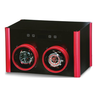 Rotations Double Watch Winder Black & Red, AC Powered