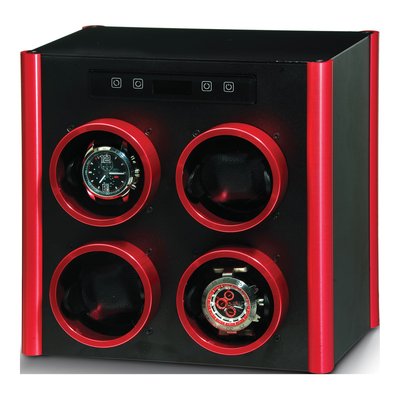 Rotations Black and Red 4-Watch Winder, AC Powered