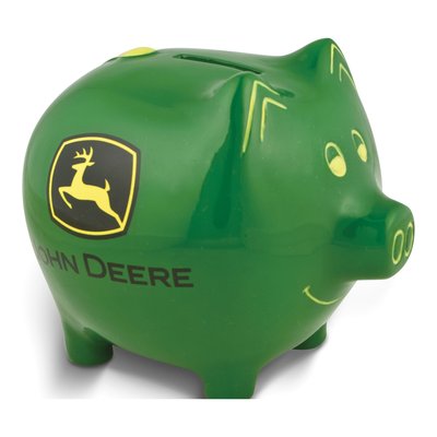 John Deere Green Piggy Bank - Polyresin Gift