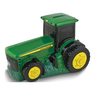 John Deere Tractor Polyresin Coin Bank Gift