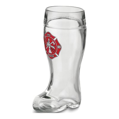 Firefighter Glass Boot Drinking Vessel - 1 Liter