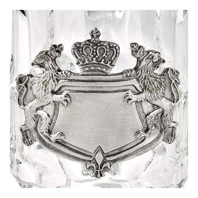 Engravable Pewter Crest Glass Beer Mug, 17 oz – view 3