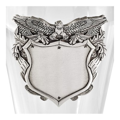 16 oz Pilsner Glass with Pewter Royal Crest – view 3