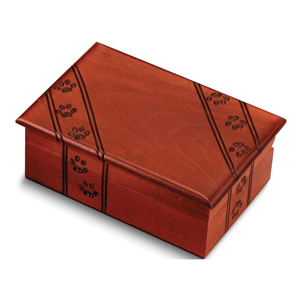 Paw Prints Wooden Pet Memorial Keepsake Box