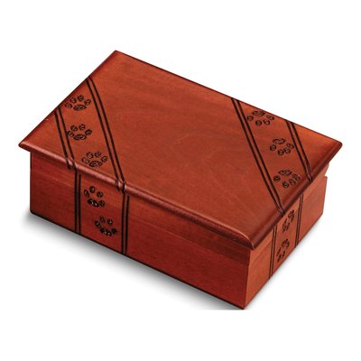 Paw Prints Wooden Pet Memorial Keepsake Box