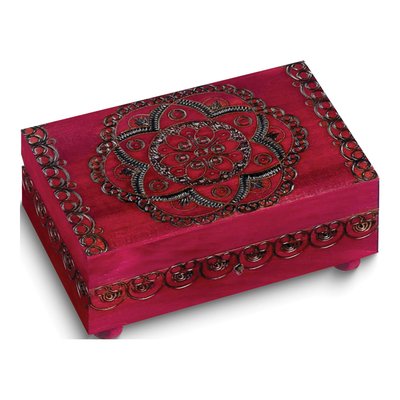 Handcrafted Wood Carved Floral Secret Puzzle Box