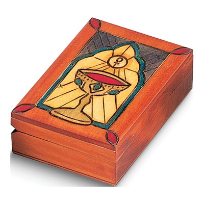Hand-Carved Wooden Chalice Keepsake Box
