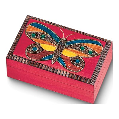 Handcrafted Wood Butterfly Keepsake Box