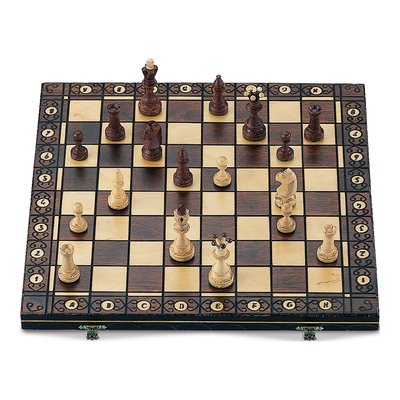 Handmade Walnut Finish Wooden Chess Set