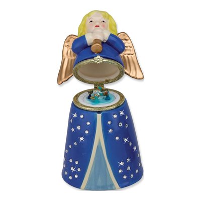 Porcelain Music Box W/Swarovski Elements Angel – view 2