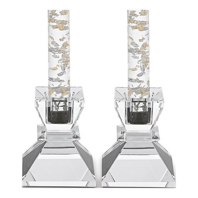 Badash Saturn Crystal Candlesticks, Set of 2