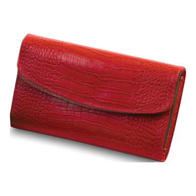 Red Croco-Textured Leather Jewelry Clutch – view 2
