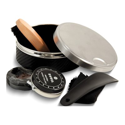5-Piece Shoe Shine Set in Leather Tin