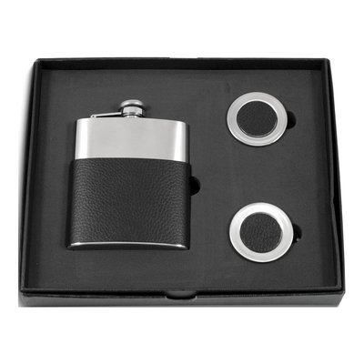 Stainless Steel Flask & Shot Glass Gift Set