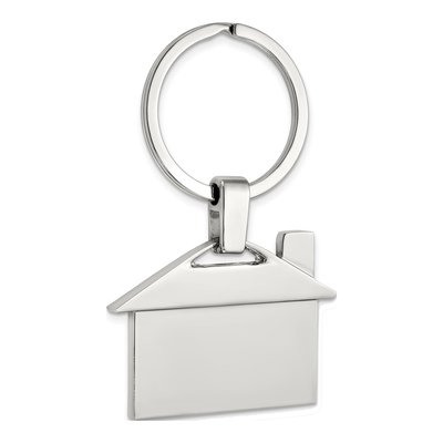 Nickel-Plated Enameled House Key Chain, 3 In