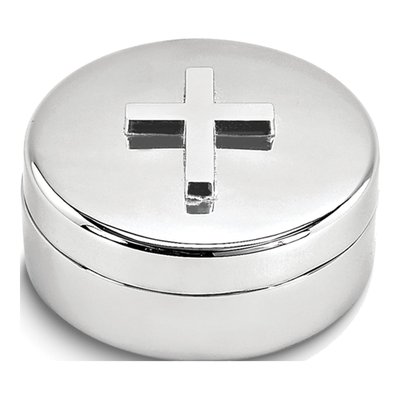 Silver-Tone Cross Keepsake Box
