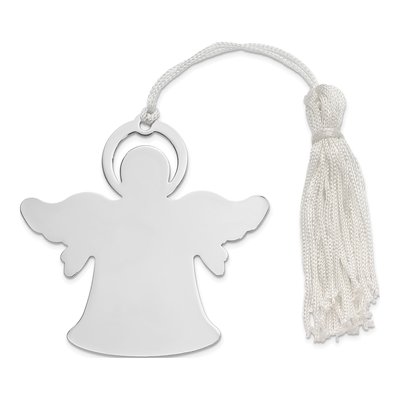 Engravable White Tassel Angel Ornament - Gift Boxed