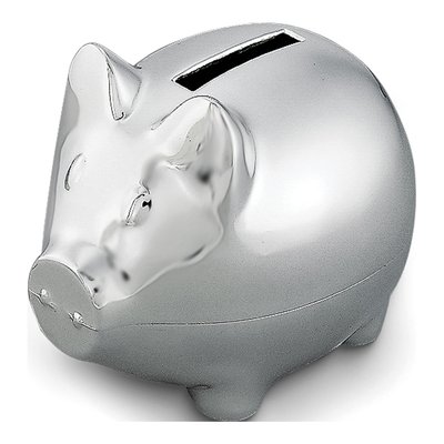 Nickel-Plated Metal Pig Bank