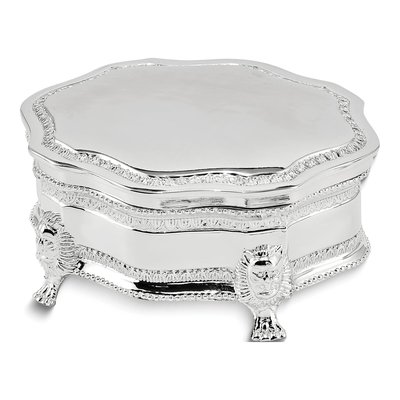 Silver-Plated Victorian Footed Jewelry Box