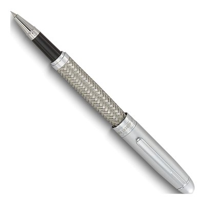 Charles Hubert Silver-Tone Mesh Roller Ball Pen