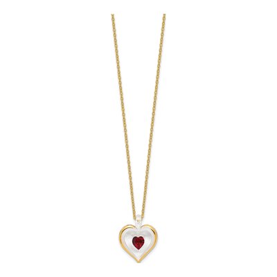 Glass Baron Red Crystal Heart Necklace, 18in Chain – view 2