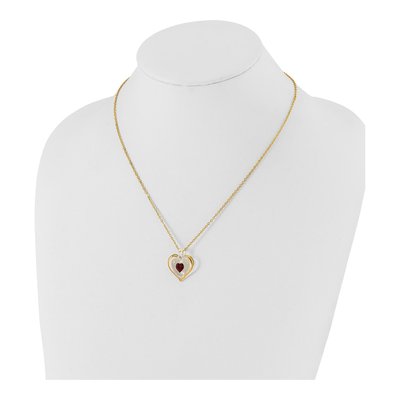 Glass Baron Red Crystal Heart Necklace, 18in Chain – view 3