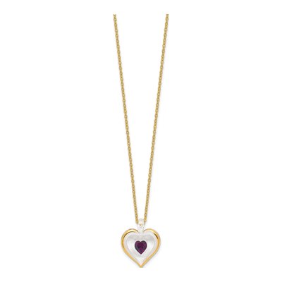 Glass Baron Purple Crystal Heart Necklace, 18in – view 2