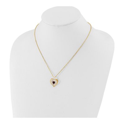 Glass Baron Purple Crystal Heart Necklace, 18in – view 3