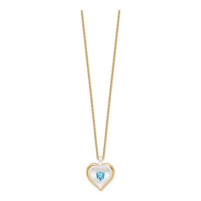 Glass Baron Blue Crystal Heart Necklace, 18in – view 2