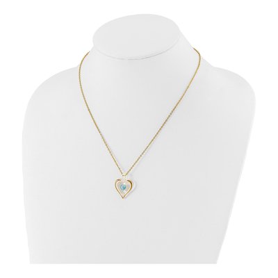 Glass Baron Blue Crystal Heart Necklace, 18in – view 3