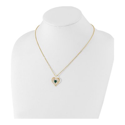 Glass Baron Green Crystal Heart Necklace, 18in – view 3