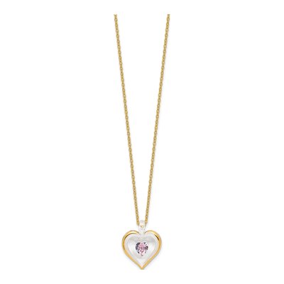 Glass Baron June Crystal Heart Necklace, 18in – view 2