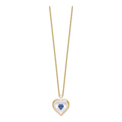 Glass Baron Blue Crystal Heart Necklace, 18in – view 2
