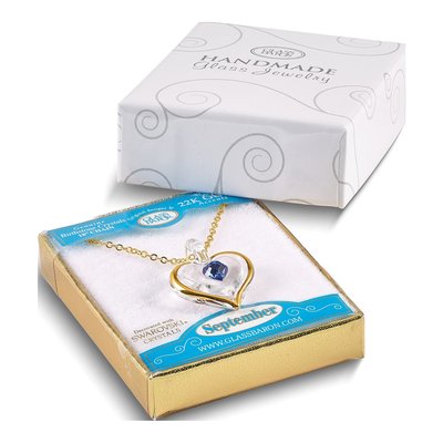 Glass Baron Blue Crystal Heart Necklace, 18in – view 4