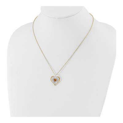 Glass Baron Golden Brown Crystal Heart Necklace – view 3