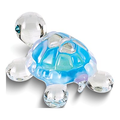 Handcrafted Blue Glass Turtle Figurine Gift – view 2