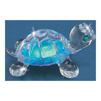 Handcrafted Blue Glass Turtle Figurine Gift – view 4